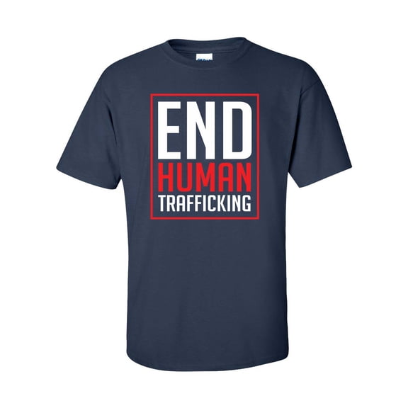 End Human Trafficking Unisex Adult Short Sleeve T-shirt-Navy-xxl
