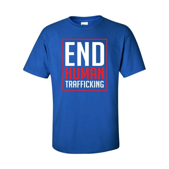 End Human Trafficking Unisex Adult Short Sleeve T-shirt-Royal-4xl