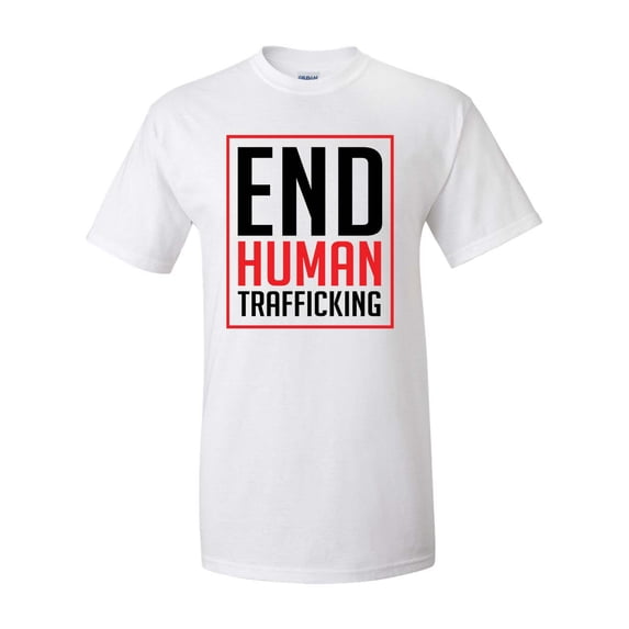 End Human Trafficking Unisex Adult Short Sleeve T-shirt-White-xxl