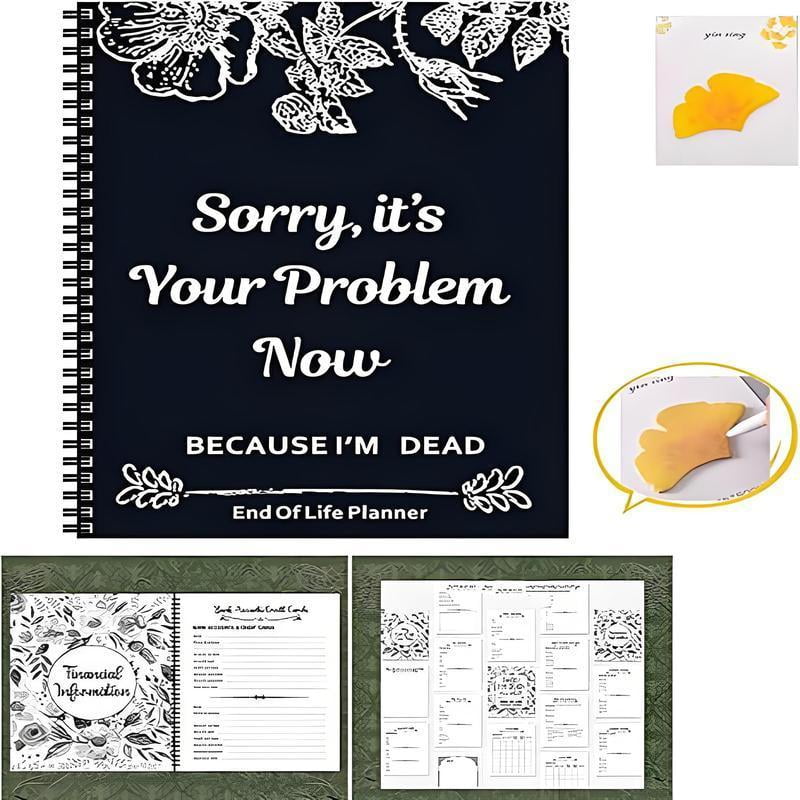 End of Life Planner Notebook – Guided Final Arrangements Organizer, Interactive Journal for Funeral Planning, Memorial, Wishes & Calendars, Spiral Bound