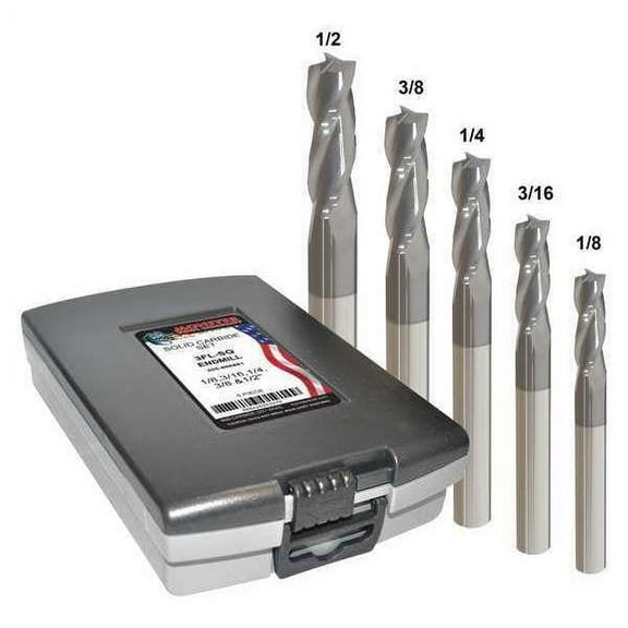 Manufacturer Varies End Mill Set, 0.5 in, Carbide 205-888882