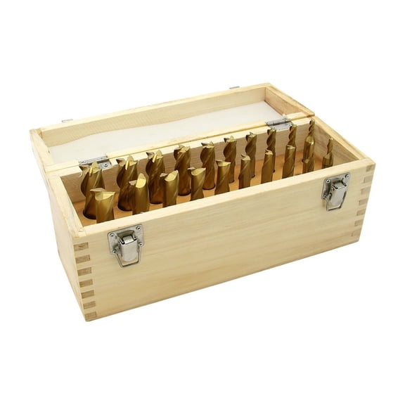 End Mill Set, 20 Pieces 2 & 4 , TiN Coated HSS