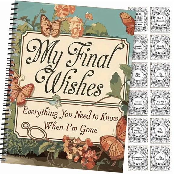 Familylemontree End of Life Planning Notebook for Final Arrangements, Beneficiary Info, Funeral Planning and Last Wishes