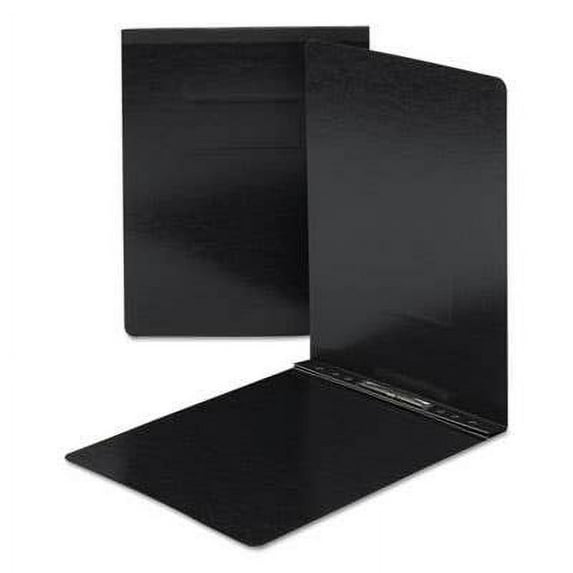 End Opening Pressboard Report Cover, Prong Fastener, Letter, Black