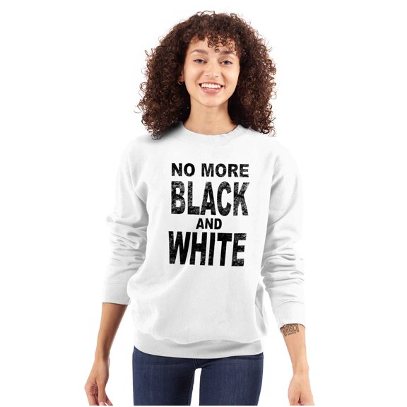 End Racism Black and White Equality Women Plus Size Crewneck Sweatshirt Brisco Brands 2X