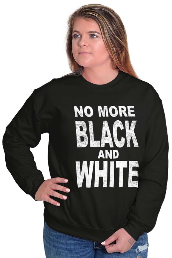 End Racism Black and White Equality Women Plus Size Crewneck Sweatshirt Brisco Brands 3X