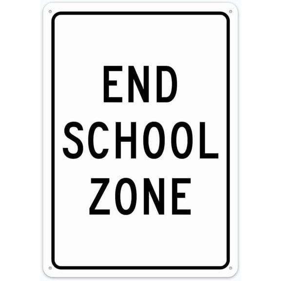End School Zone 8"x12" Rust-Resistant Aluminum Sign - Weatherproof, Heavy-Duty for Home & Business