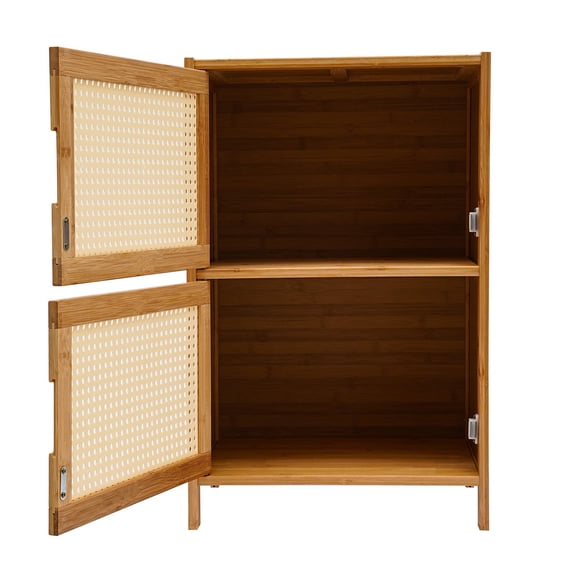 End Side Bedside Table Nightstand Sideboard w/ Rattan Decorated Drawers Storage