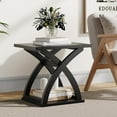thumbnail image 1 of End Side Table, Modern End Table with Storage Shelf, X-Design Side Table Living Room, 1 of 7