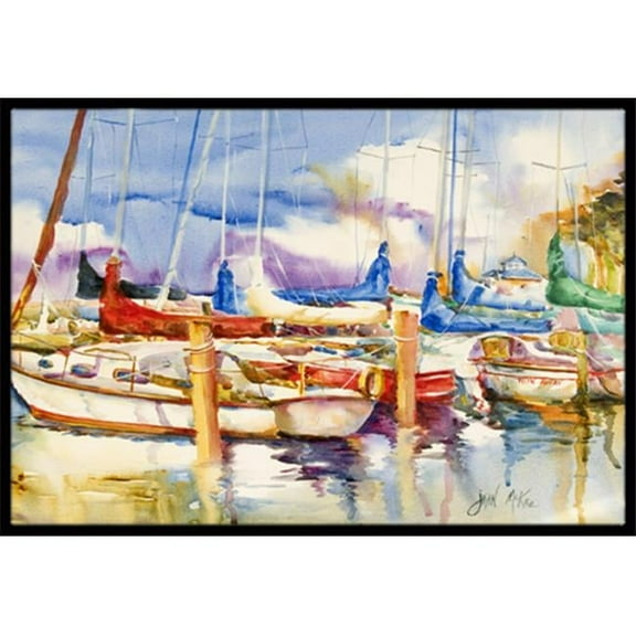 End Stall Sailboats Indoor & Outdoor Mat, 18 x 27 in.