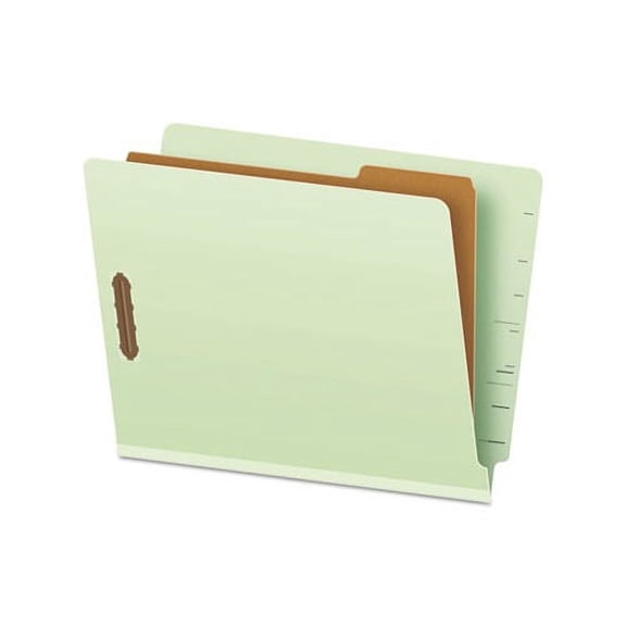 End Tab Classification Folders 1 Divider, Letter Size, Pale Green, 10/Box