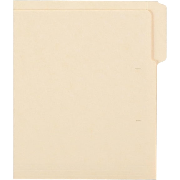 End Tab File Folder, Shelf-Master Reinforced 1/3-Cut Tab, Letter Size, Manila, 100 per Box (24134)