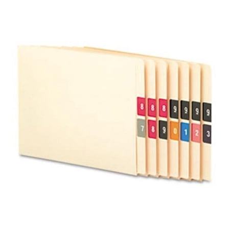 End Tab Labels Numberst 0-9 Assorted Colors 10 Rolls of 250