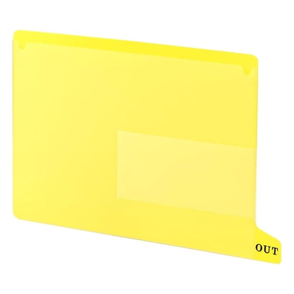 End Tab Out , Two Pocket, Bottom Position Tab, Letter Size, Yellow, 25 per Box (61956)