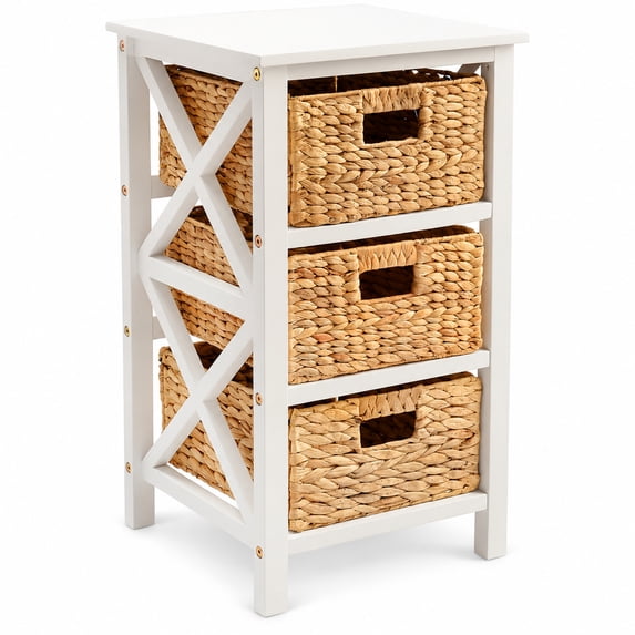 Table Frame Construction End Table, 1 Count, 14 x 14 x 25-Inch 3-Tier Wood X-Side Frame with 3 ...