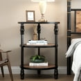 thumbnail image 1 of End Table 3-Tier Round Side Table Living Room Accent Table with Storage Shelf and Metal Industrial Wood Bed Side Table/Night Stand, 1 of 8