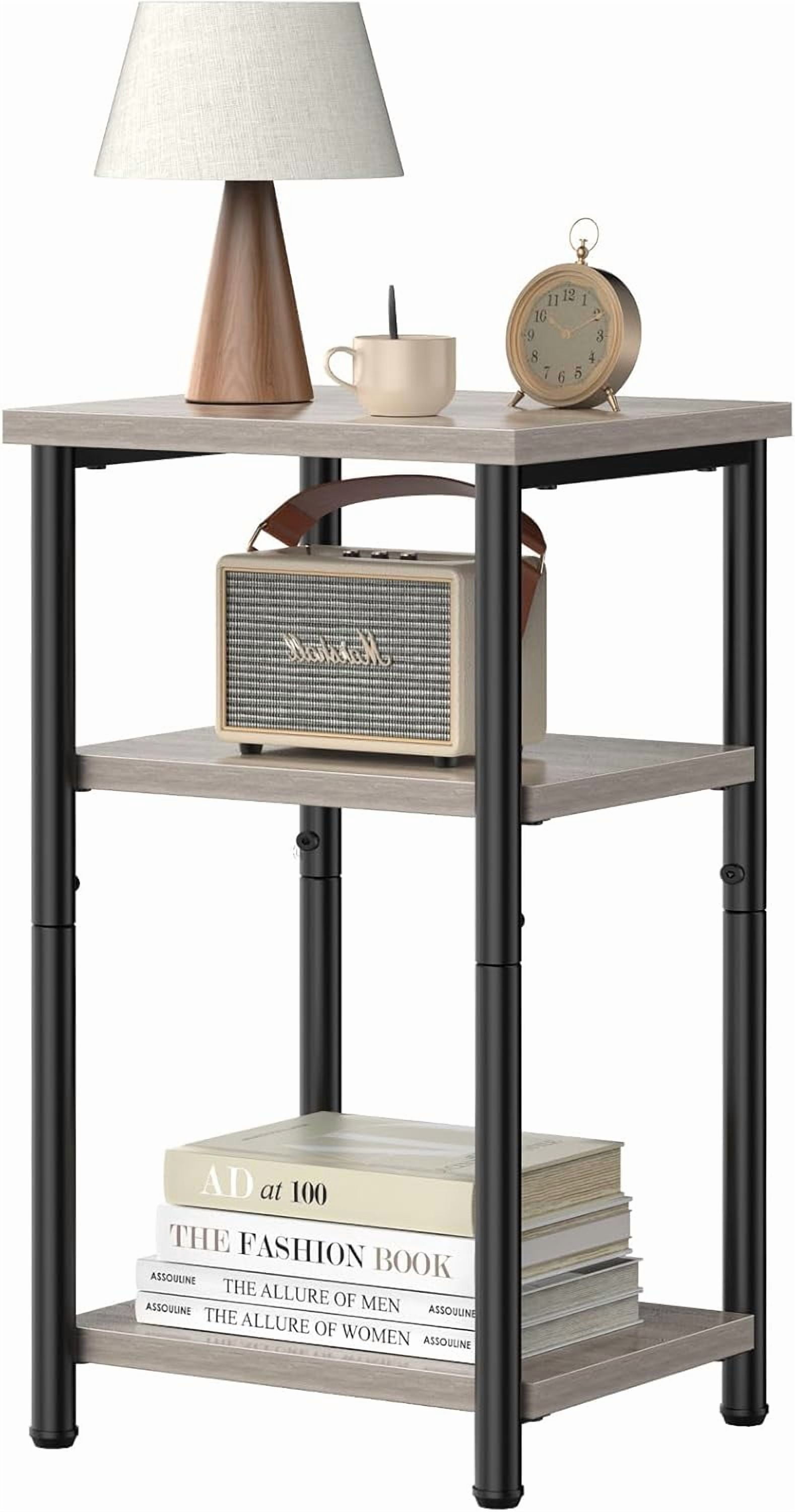 PINNKL Side Table - Glossy End Table For Living Room Or Bedroom, Short 46cm/18"