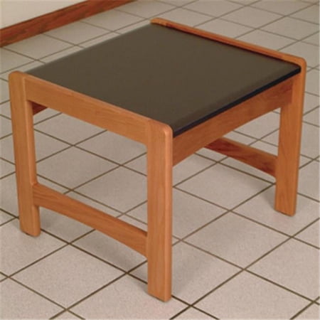 End Table - Black Granite Look Top - Medium Oak