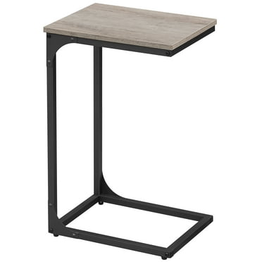 End Table C Shaped Sofa Side Table Snack Side Table for Bedroom Side Table Living Room Greige and Black