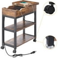 thumbnail image 1 of End Table with Charging Station, Flip Top Side Table with Storage Shelf and USB Ports & Power Outlets for Small Spaces, Narrow Nightstand for Living Room, 1 of 7