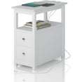 End Table with Charging Station, Side Table with 2 Drawer & USB Ports