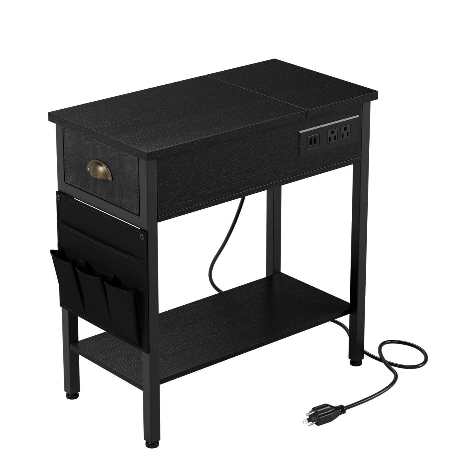 End Table with Charging Station, Side Table and Nightstand with USB