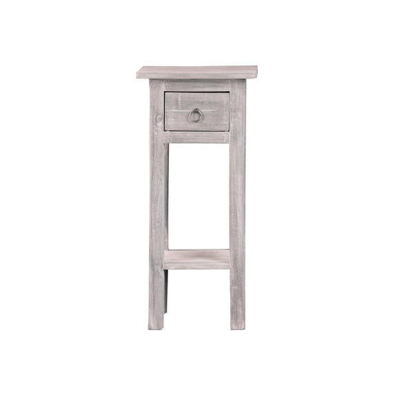 End Table - Fully Assembled - 25"H x 11"W x 10.5"D - Stylish 2-Tier Design with Drawer