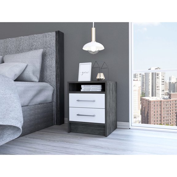 End Table | Hold Cellphones, Magazines in Drawers | Particle Board Main Material with Smooth Sliders | Overcome Space Shortage in Living Areas