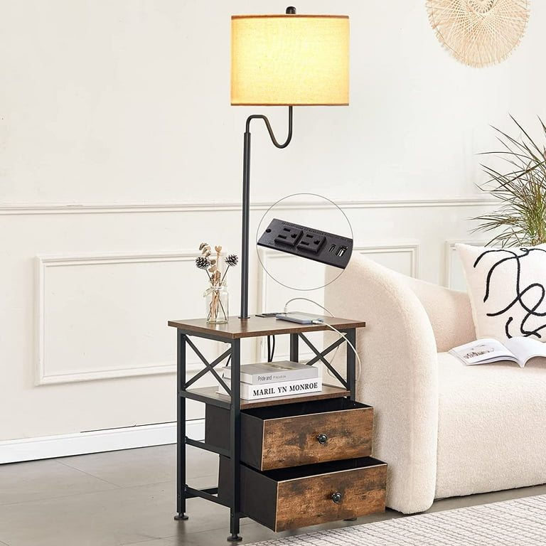 Walmart end table with attached lamp deals