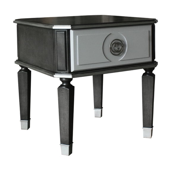 End Table | Light Gray Finish for a Fresh Look | Smooth Drawer Operation | Saves Space in Rooms