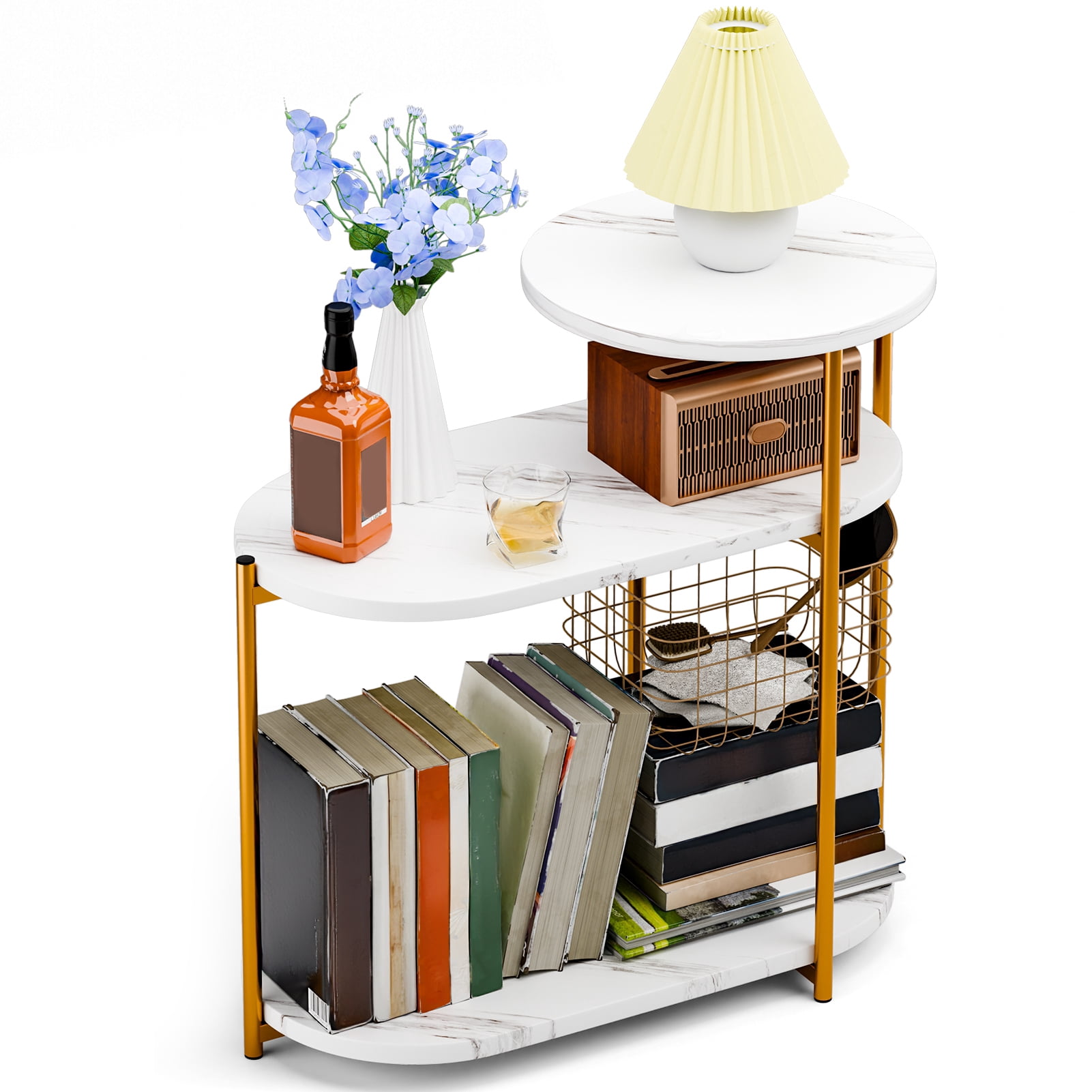 End Table, Narrow Side Table, Slim Bedside Table, Small Storage Side ...