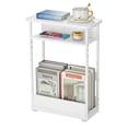 thumbnail image 1 of End Table for Narrow Space, 3 Tier Narrow Side Tables Modern Sofa Table with Storage Shelf, Bedside Table Slim Nightstand with Magazine Rack Living Room Home Office,White, 1 of 11