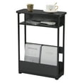 End Table for Narrow Space, 3 Tier Narrow Side Tables Modern Sofa Table with Storage Shelf