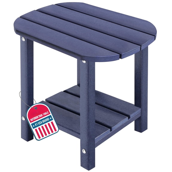 End Table Navy Blue B:oval 2-tier All-Weather Outdoor Indoor Side Table
