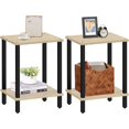 thumbnail image 1 of End Table, Set of 2, Side Table, Nightstand, 2-Tier Storage Shelf, Sofa Table for Small Space, Living Room, Bed Room, 1 of 15