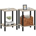 thumbnail image 1 of End Table, Set of 2, Side Table, Nightstand, 2-Tier Storage Shelf, Sofa Table for Small Space, Living Room, Bed Room, 1 of 16