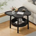 thumbnail image 1 of End Table, Small Butterfly Side Table with Storage Shelf for Small Space, 2-Tier Bedside Table Sofa Couch Table, Accent Table Nighstands for Living Room, Bedroom, Narrow Side or Bedside Stand, 1 of 6