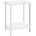 thumbnail image 1 of End Table, Small Side Table, Nightstand with 2-Layer Storage Shelves, Sofa Table for Small Spaces, Living Room, Bedroom, Stable Frame, Easy Assembly, White WW09BZ01, 1 of 9