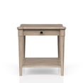 thumbnail image 1 of End Table With Sand Finish And Storage, Transitional Casual Style, Solid Wood + , 23.91 In Height, 26 Width, 24 Depth Storage Drawer,, 1 of 3