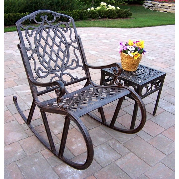 mississippi cast aluminum outdoor rocking chair 2-piece set