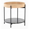 thumbnail image 1 of End Table by LumiSource - Daniella with Black Metal, Natural Wood & Black Marble, 1 of 5