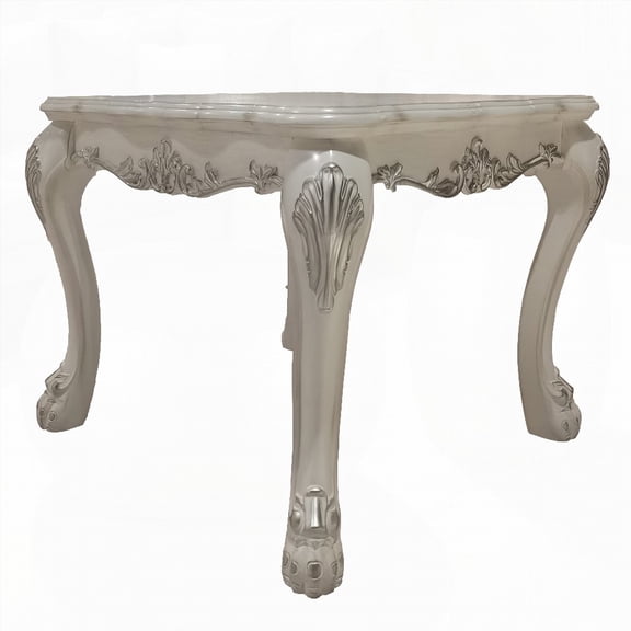 Coffee Table in Bone White with Oversized Claw Legs - Stable & Stylish for Living Room