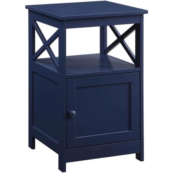 End Table with Cabinet in Cobalt Blue Wood Finish