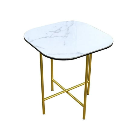 End Table with Ceramic top and Gold Metal frame