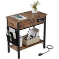 thumbnail image 1 of End Table with Charging Station, Side Table with USB Ports and Outlets, Brown, 1 of 6