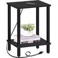 thumbnail image 1 of End Table with Charging Station, Side Table with USB Ports and Outlets, Nightstand, 2-Tier Storage Shelf, Sofa Table for Small Space,Black, 1 of 17