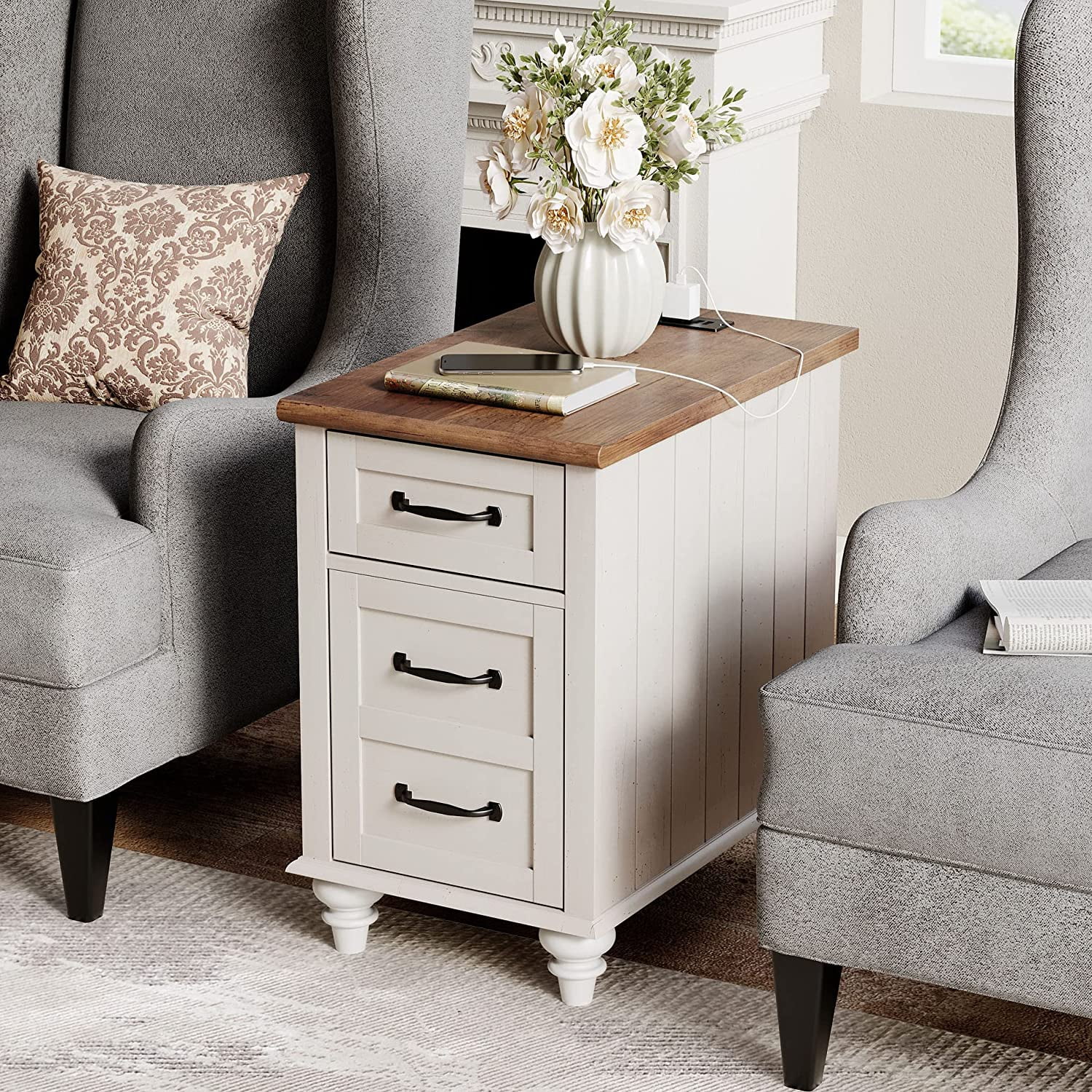 Find Your Perfect End Table with Charging Station&USB Port, Side Table