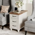 thumbnail image 1 of End Table with Charging Station&USB Port, Side Table with Storage Drawers for Living Room, Bedroom, White, 1 of 9