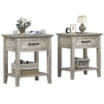 thumbnail image 1 of End Table with Drawer, Boho End Tables Side Tables with Storage Shelf for Bedroom,Small Space, 2pcs, 1 of 7