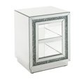 thumbnail image 1 of End Table with Mirror Framing and Faux Diamonds, Silver, 1 of 6